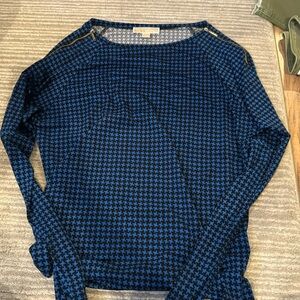 Michael Kors, blouse size medium, black and blue checkered